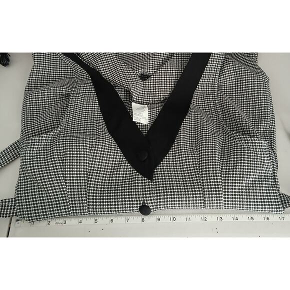 Vintage Houndstooth Button Down Mini Dress Womens 9 Academia Office Siren 90s - Picture 7 of 9